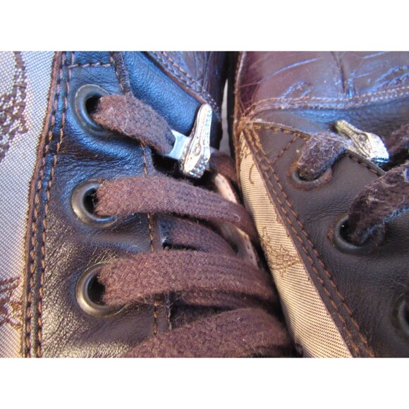 Mauri Brown Taupe Alligator Leather High Top Shoes 8835 Size 45 EU 11.5 US VTG main image 7